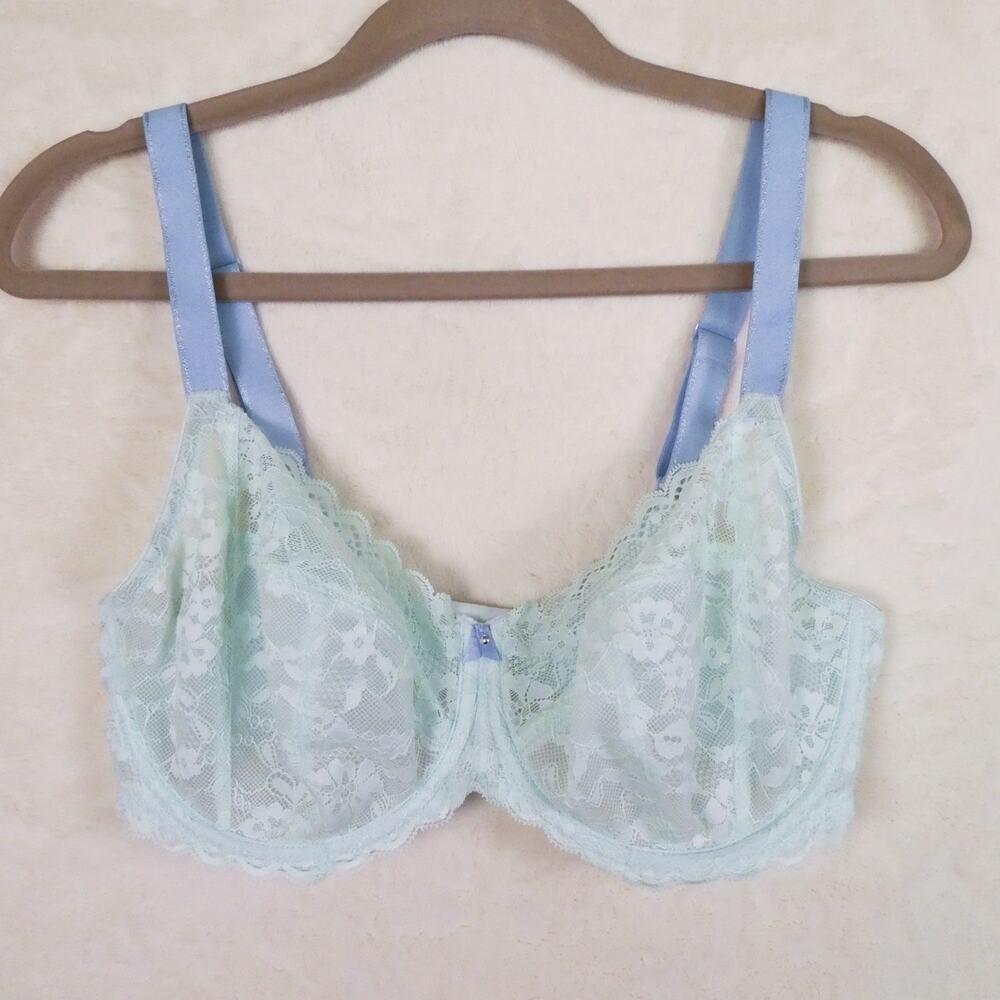 Freya Offbeat Side Support Lace Underwire Bra - 36G Mint Green Full Coverage